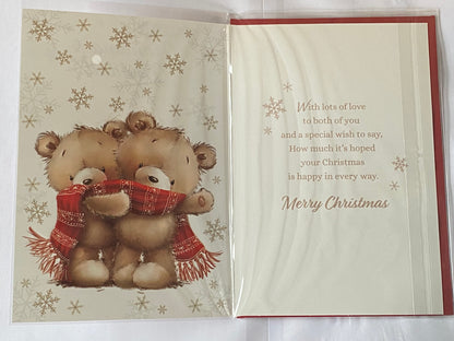 To A Special Grandma & Grandad Christmas Card Teddies/Red Scarfe(NC-VX104A)