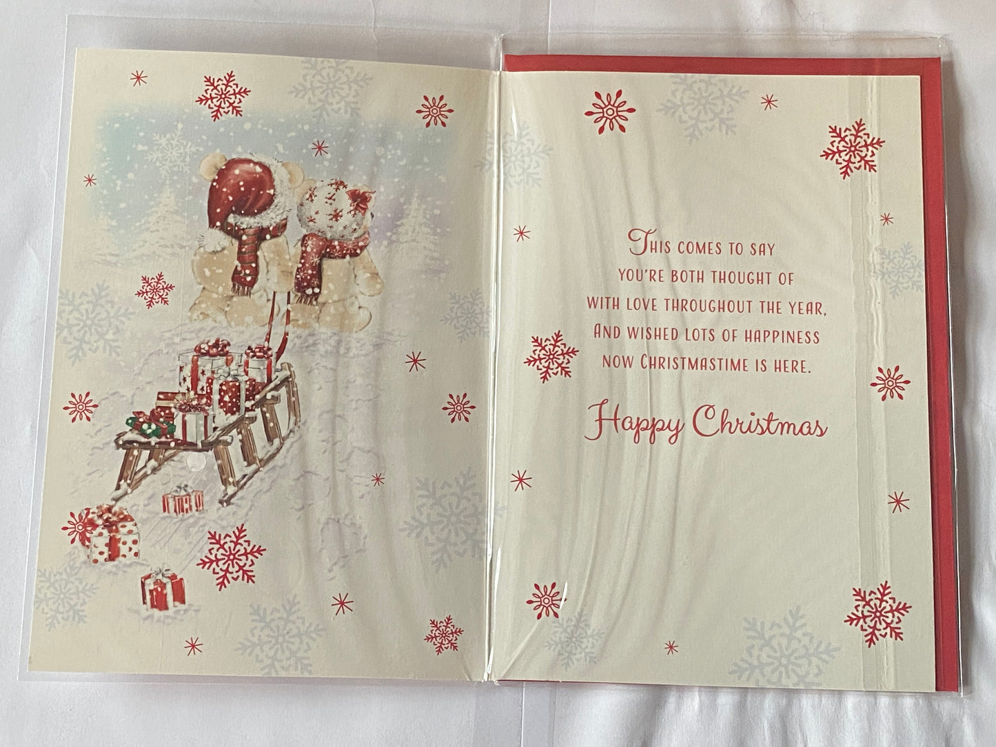 To A Fantastic Nan & Grandad Christmas Wishes Christmas Card Teddies/Sledge(PH45224A)