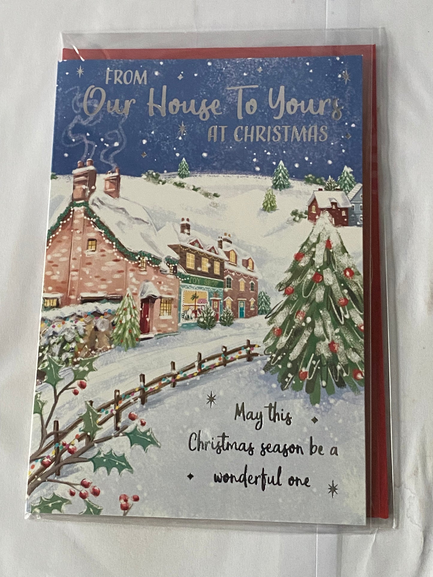 From Our House To Yours At Christmas Card Our House To Your House Snowy Village Street(PH50225B)