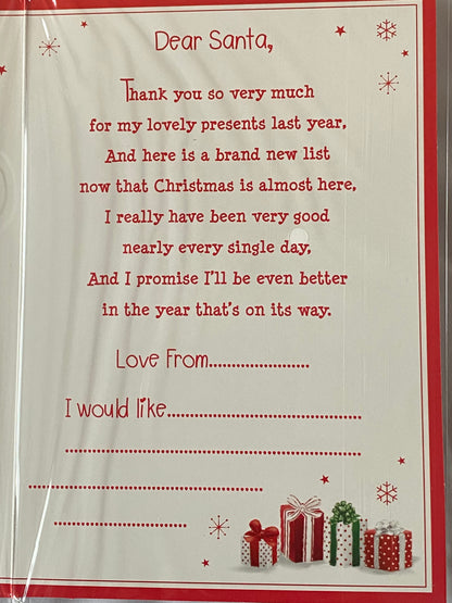 A Letter To Santa Christmas Wishes Christmas Card Red-Santa/Words(PH39321A)