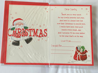 A Letter To Santa Happy Christmas Card Red-Santa/Words(PH39321B)