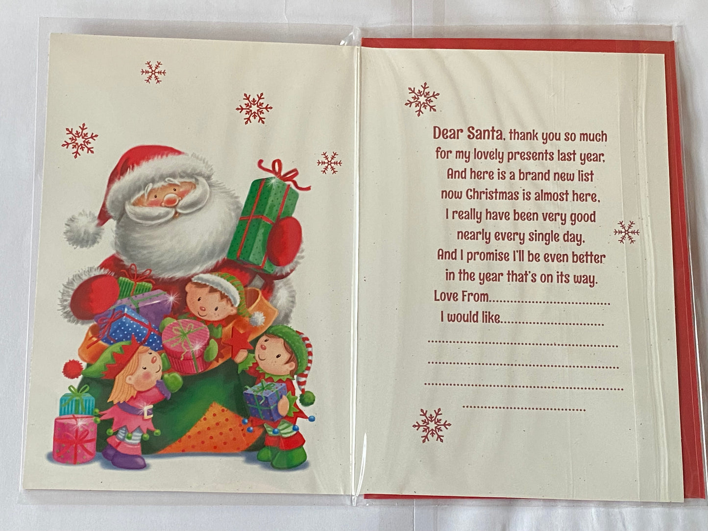 A Special Letter To Santa Let It Snow Christmas Card Cute Santa/Elves(PH48369A)