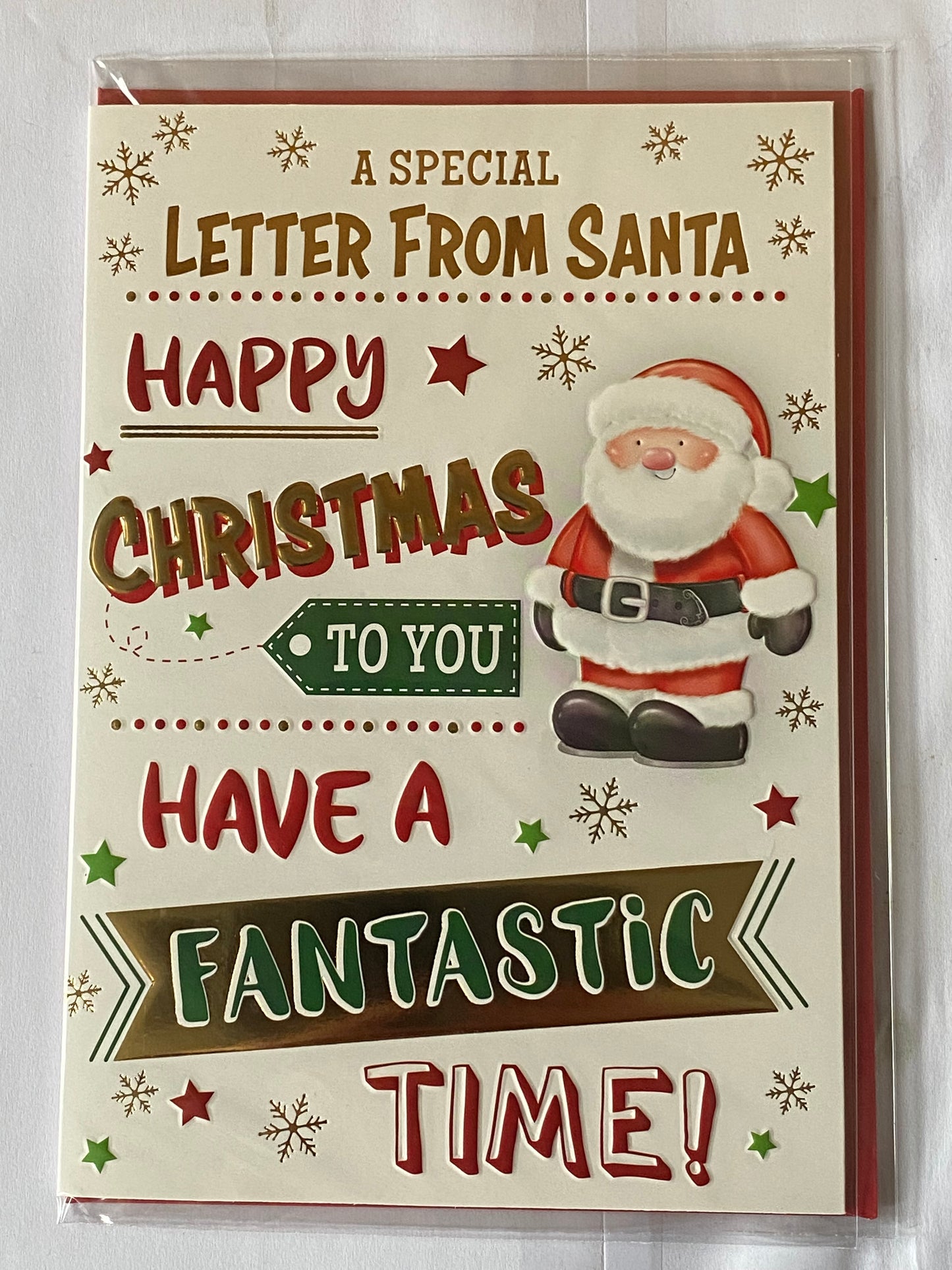 A Special Letter From Santa Happy Christmas To You Christmas Card Cute Santa/Words(PH48371A)