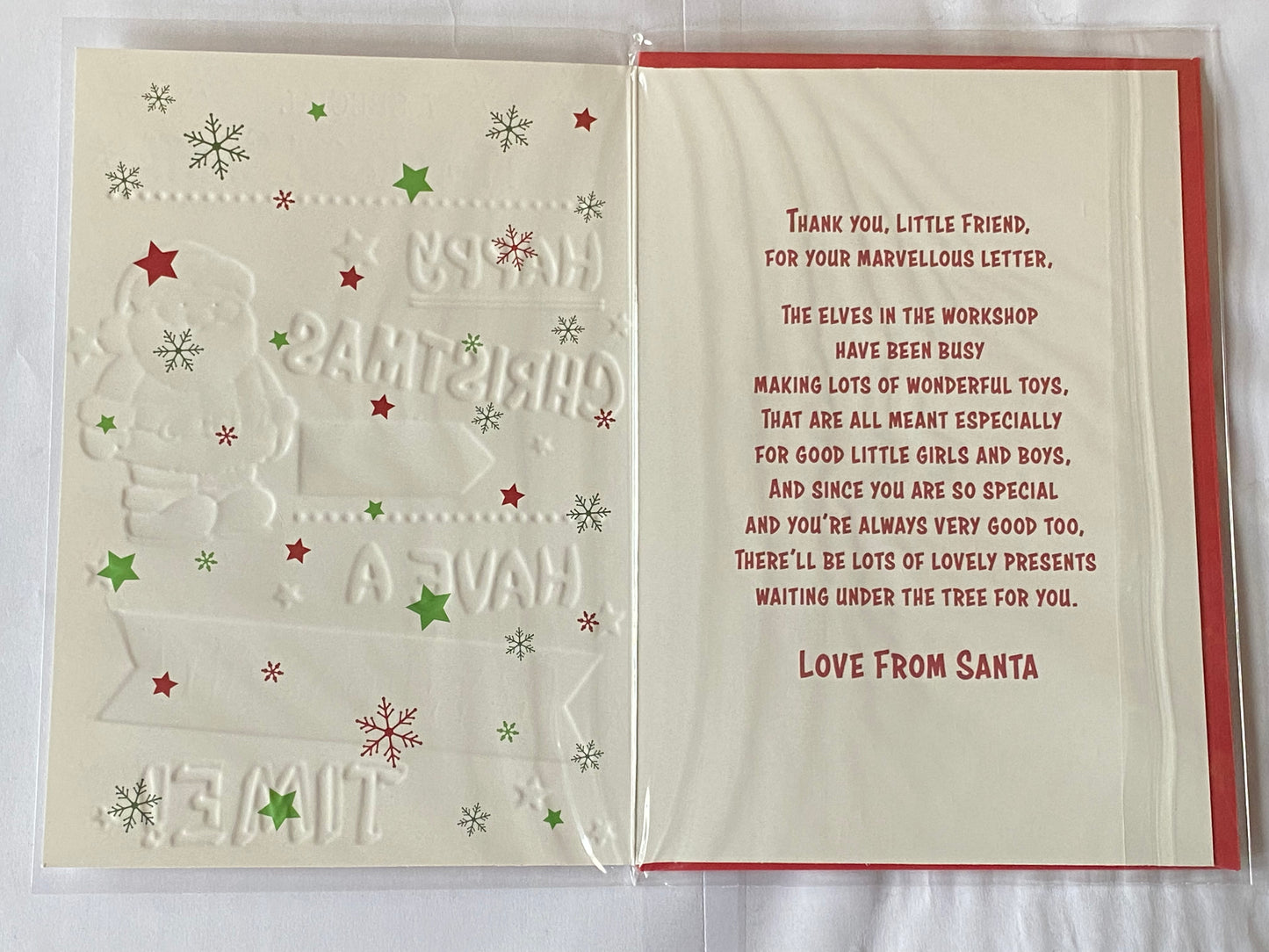 A Special Letter From Santa Happy Christmas To You Christmas Card Cute Santa/Words(PH48371A)