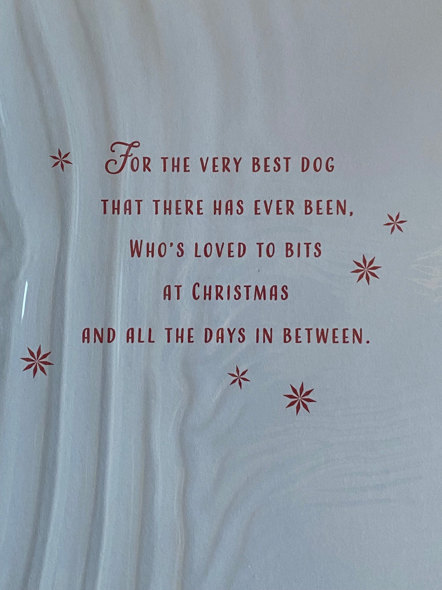 Christmas Wishes To The Dog Christmas Card Winter Scene/Snowman/Red Words(PRELUDE46900)