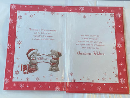 To A Special Brother & Partner Sending You Christmas Wishes Christmas Card Red-Teddies/Words(PRESTIGE39258)