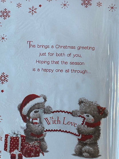 To A Special Brother & Partner Sending You Christmas Wishes Christmas Card Red-Teddies/Words(PRESTIGE39258)