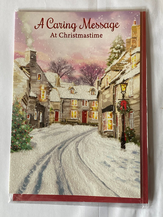 A Caring Message At Christmastime Christmas Card Winter Scene/Houses(NC-VX044A)