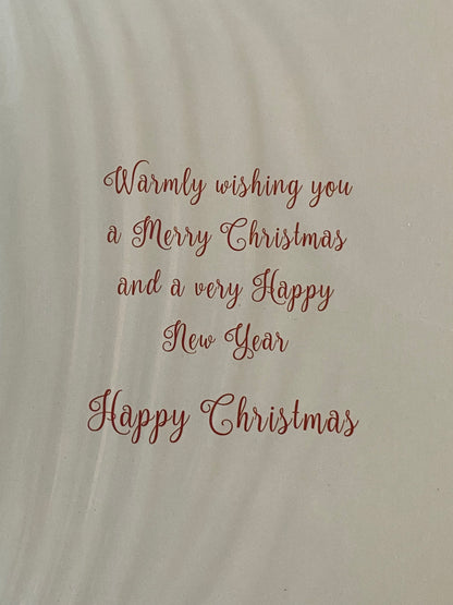 For You Brother & Partner At Christmas Time Christmas Card Tree/Red Wine/Presents(SXC50-1421A)