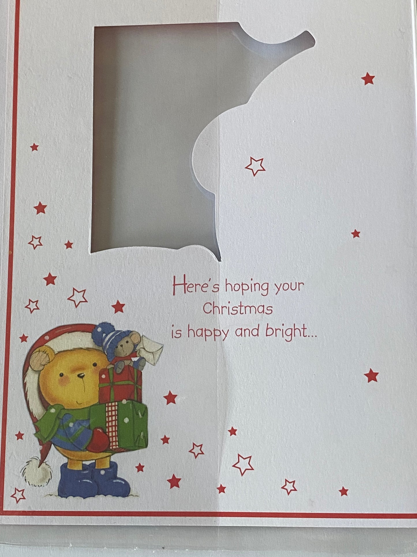 With Special Wishes Teacher At Christmas Card Red-Santa/Teddy/Presents/Mouse(KI34962A)