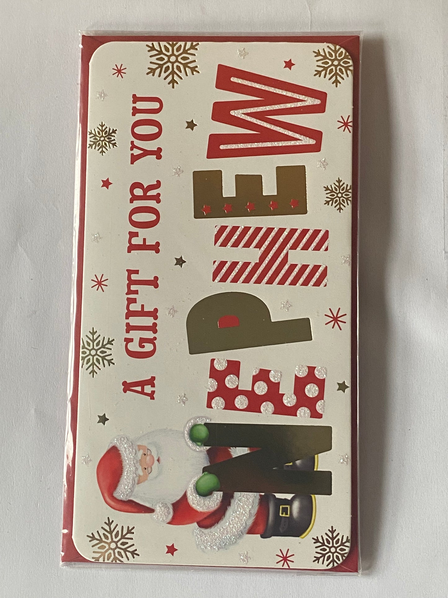 A Gift For You Nephew Christmas Money/Gift Card Wallet+Envelope Christmas Card Cute Santa/Words(BGC-47204)