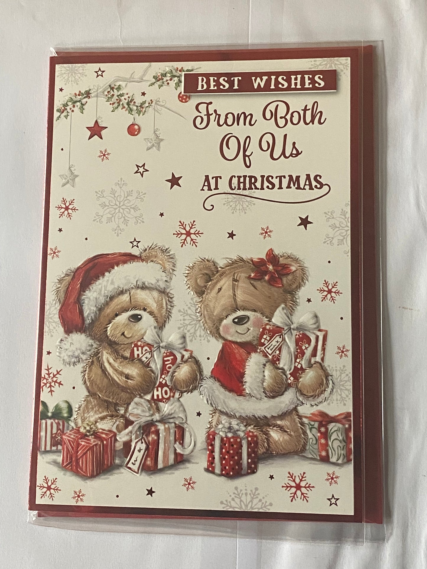 Best Wishes From Both Of Us At Christmas Card Teddies/Presents(PH48361A)