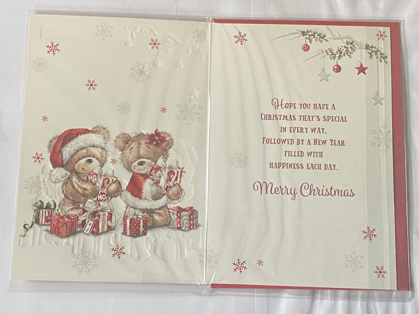 Best Wishes From Both Of Us At Christmas Card Teddies/Presents(PH48361A)