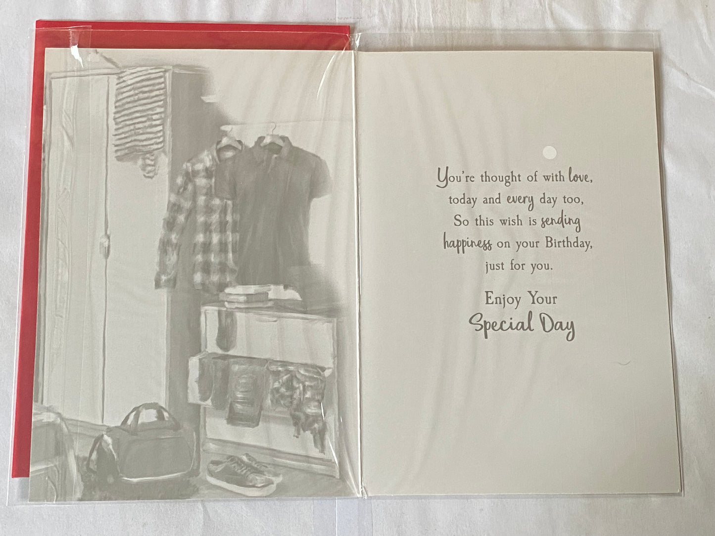 For A Special Grandson Birthday Card Clothes/Red Bag/Red Laptop Foil Detail(PH43618E)