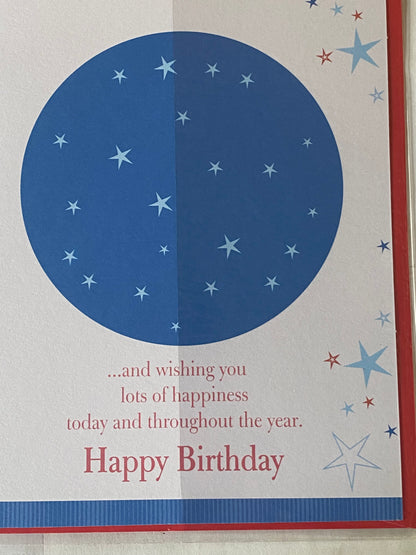 To A Wonderful Grandson On Your Birthday Have A Great Day Birthday Card Stars/Words Foil Detail(KI38949)