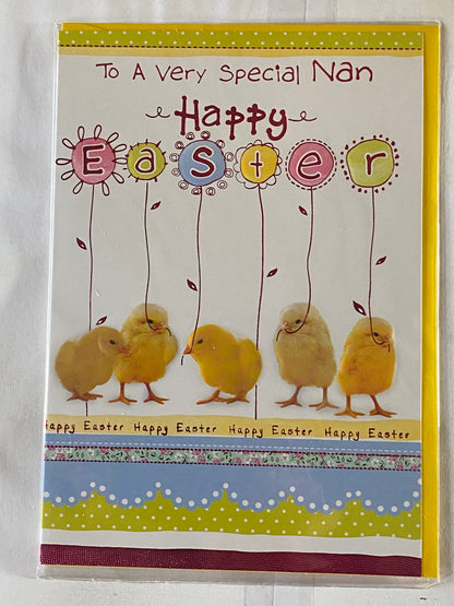 To A Very Special Nan Happy Easter Card Yellow Chicks Foil Detail (PH35485E)