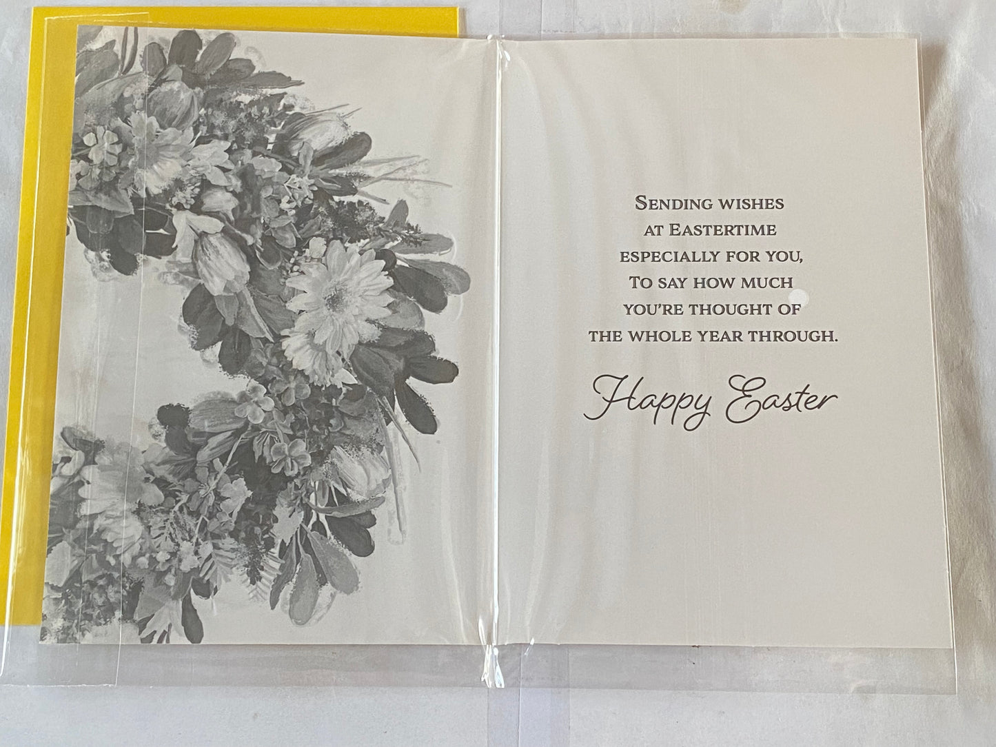 Especially For You Easter Wishes Easter Card Open General Easter Wreath/Gold Words Foil Detail (PH49854E)