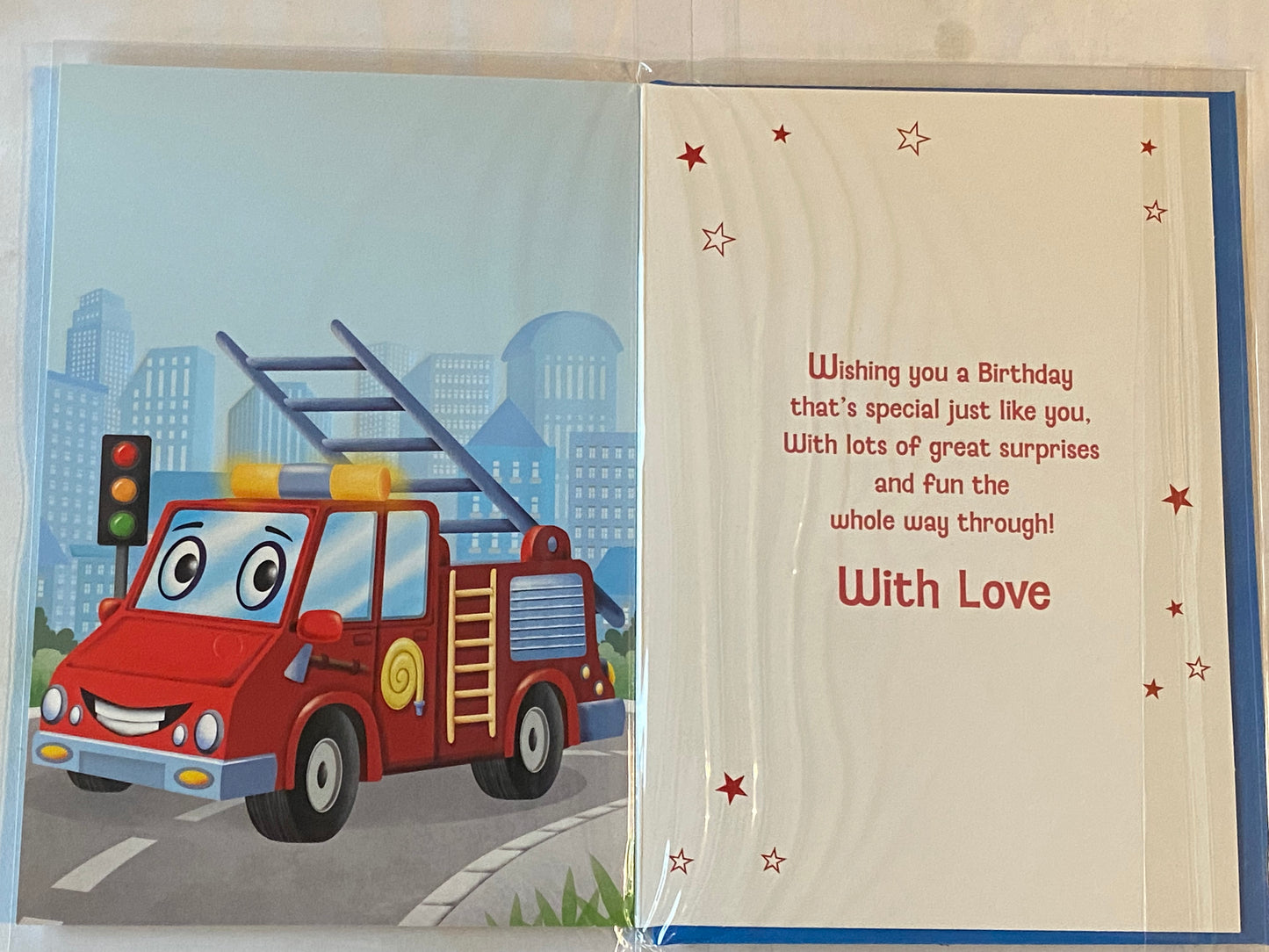 Happy Birthday Great-Grandson Birthday Card Fire Engine Foil Detail(NC-VA239E)