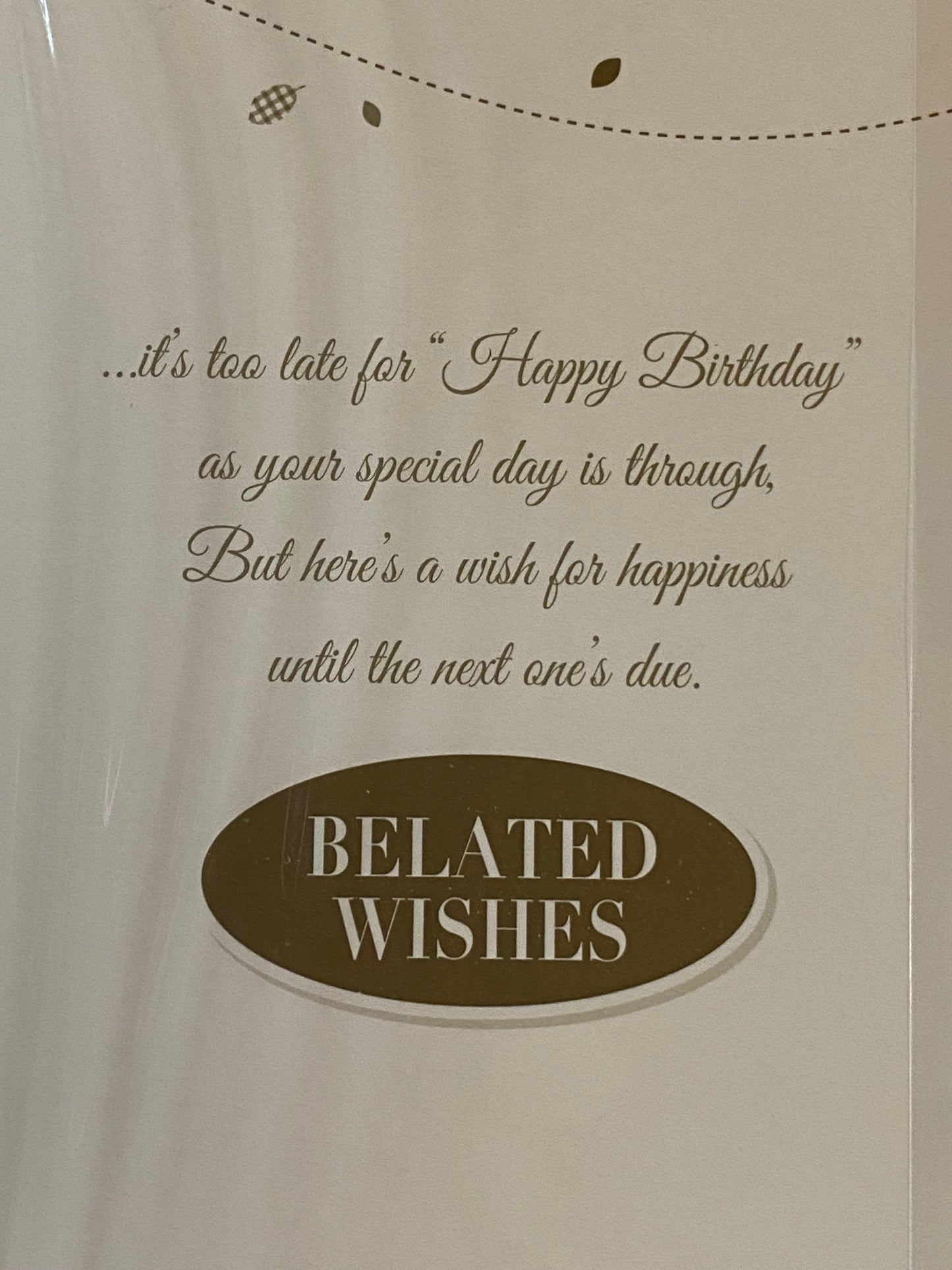 Mens Male Sending You Belated Birthday Wishes Just For You Belated Birthday Card Man Walking/Black Jacket Foil Detail(PH41054E)