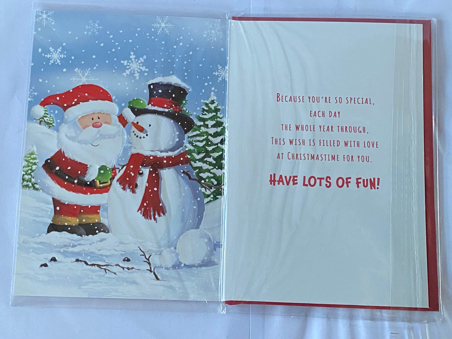 Happy Christmas Daughter Christmas Card Cute Santa/Snowman(PH47001B)