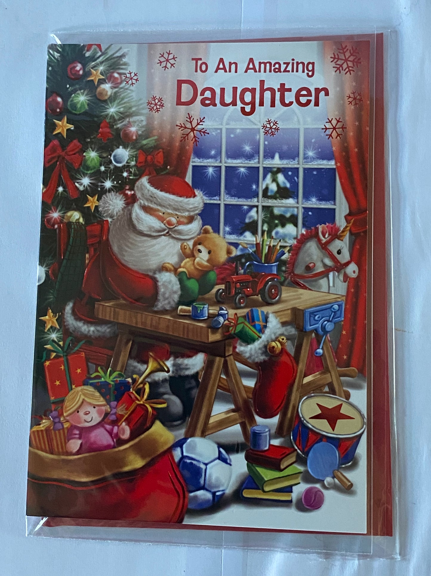 To An Amazing Daughter Christmas Card Cute Santa/Toy Workshop(NC-VX111A)