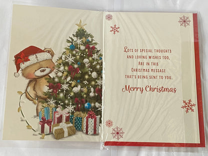 To A Very Special Auntie At Christmas Card Teddy Holding Lights/Tree(PH49206B)