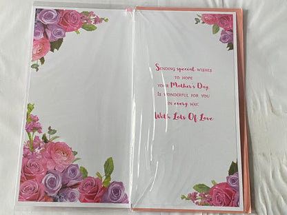 To A Special Nanna On Mother's Day Mothers Day Card Pink/Purple Flowers/Pink Words Ribbon/Glitter/Foil Detail(PRELUDE47680)