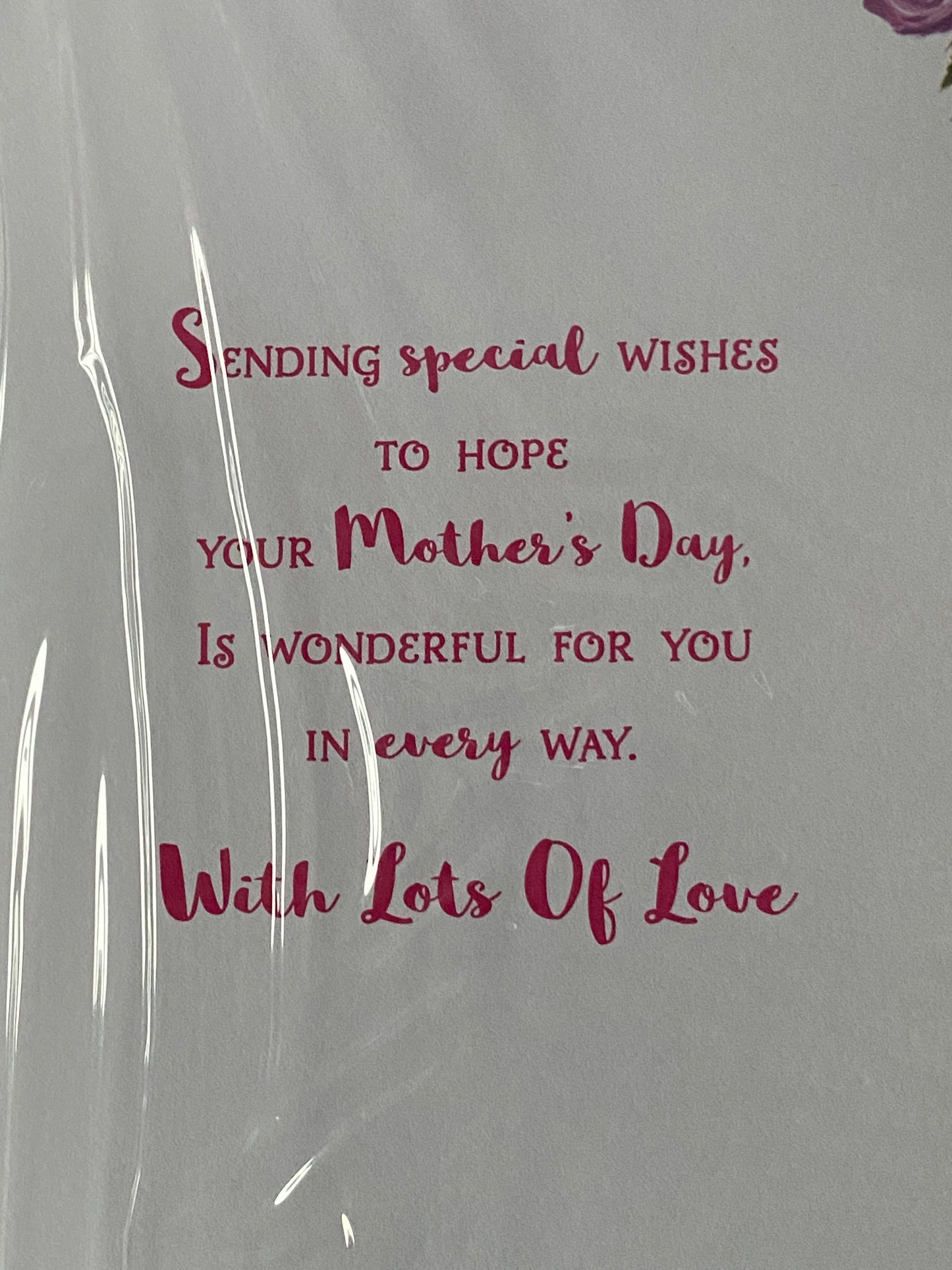 To A Special Nanna On Mother's Day Mothers Day Card Pink/Purple Flowers/Pink Words Ribbon/Glitter/Foil Detail(PRELUDE47680)