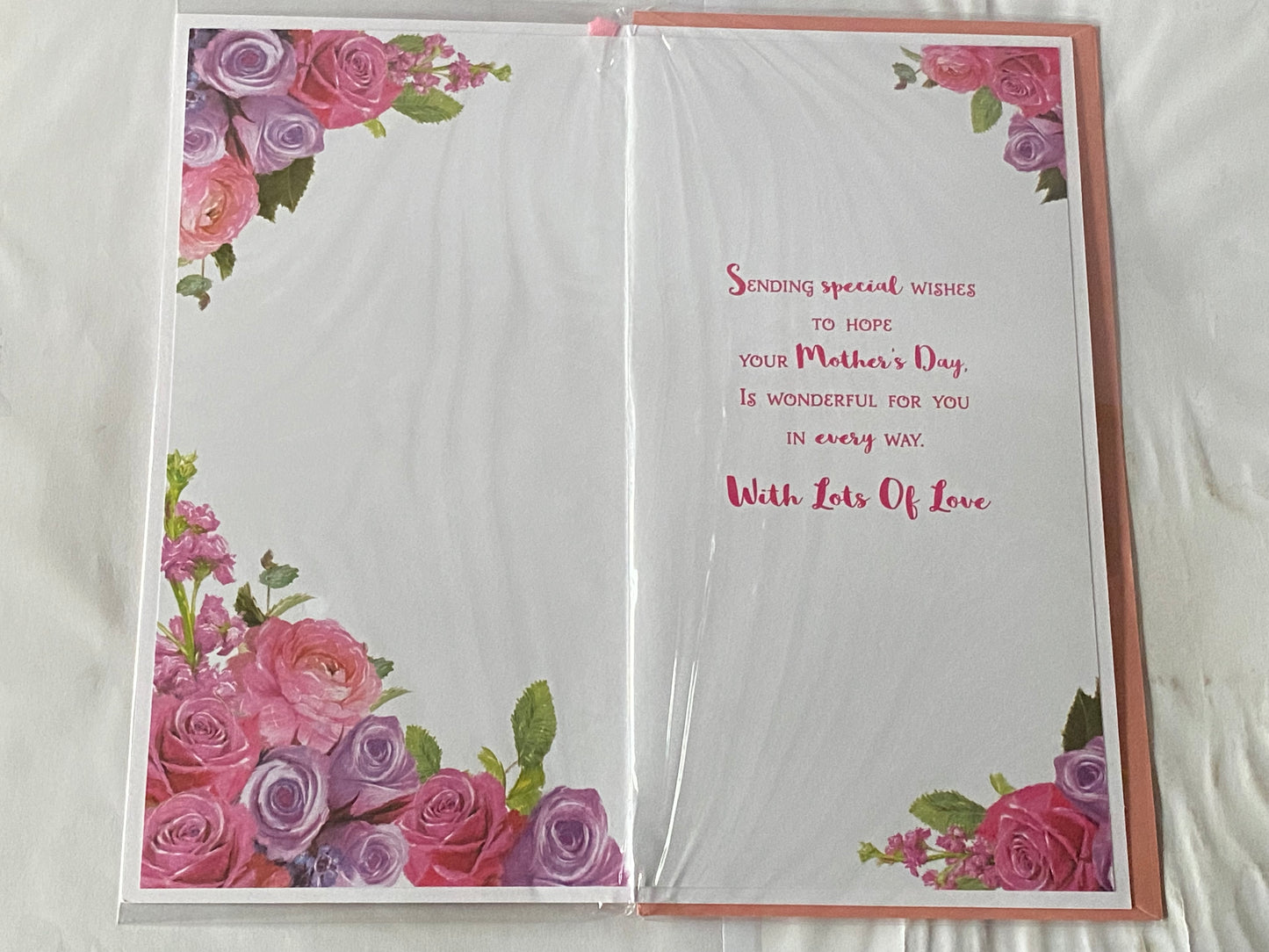 To A Special Nannie On Mother's Day Mothers Day Card Pink/Purple Flowers/Pink Words Ribbon/Glitter/Foil Detail(PRELUDE47680)