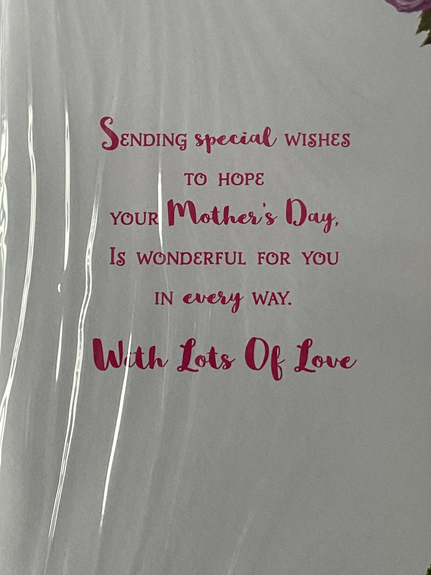 To A Special Nannie On Mother's Day Mothers Day Card Pink/Purple Flowers/Pink Words Ribbon/Glitter/Foil Detail(PRELUDE47680)