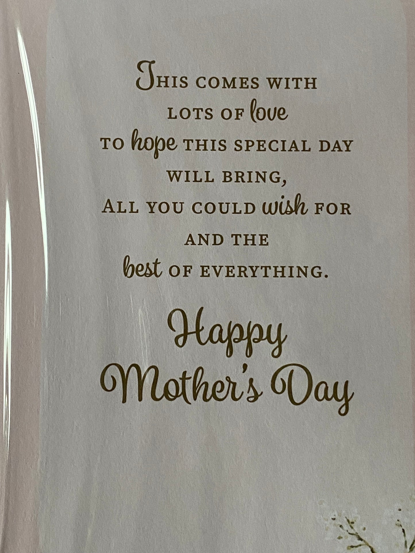 Happy Mother's Day Grandma Mother's Day Mothers Day Card Pink-Gold Flowers/Gold Words Ribbon/Glitter/Foil Detail(PRELUDE47687)