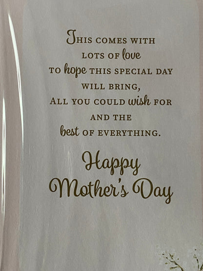 Happy Mother's Day Grandma Mother's Day Mothers Day Card Pink-Gold Flowers/Gold Words Ribbon/Glitter/Foil Detail(PRELUDE47687)