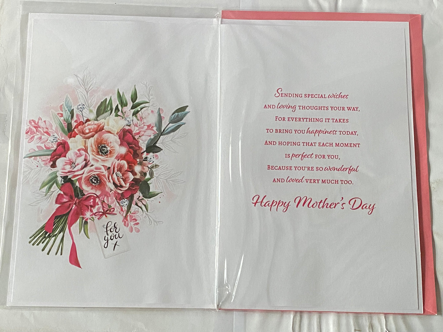 To A Very Special Grandma Happy Mother's Day Mothers Day Card Bunch Pink Flowers/Words 3D/Glitter/Foil Detail(PRELUDE47691)