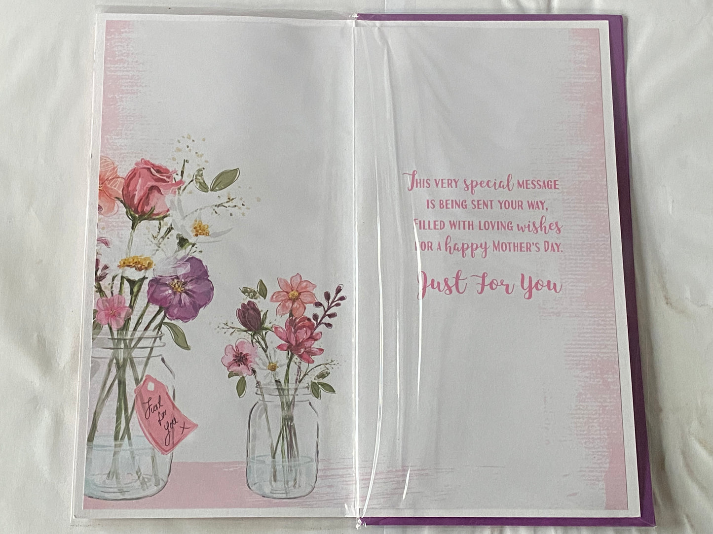 Especially For A Wonderful Grandmother On Mother's Day Special Wishes Mothers Day Card Pink-Multi/Gold Flowers/Jars 3D/Glitter/Foil Detail(PRELUDE44043)