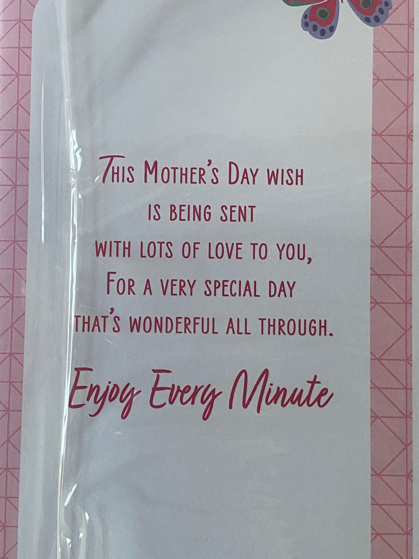 Happy Mother's Day To You Godmother Wishing You A Beautiful Day! Mother's Day Mothers Day Card Pink-Multi Butterflies/Words Ribbon/Foil Detail(PRELUDE49800)