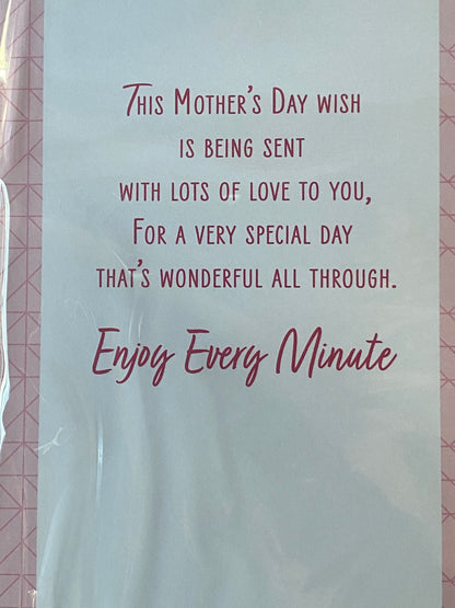 Happy Mother's Day To You Auntie Wishing You A Beautiful Day! Mother's Day Mothers Day Card Pink-Multi Butterflies/Words Ribbon/Foil Detail(PRELUDE49800)