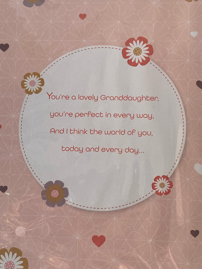 With Love To My Granddaughter Wishing You A Happy Mother's Day Mothers Day Card Pink/Grey/Gold Words 3D/Foil Detail(PRELUDE47690)