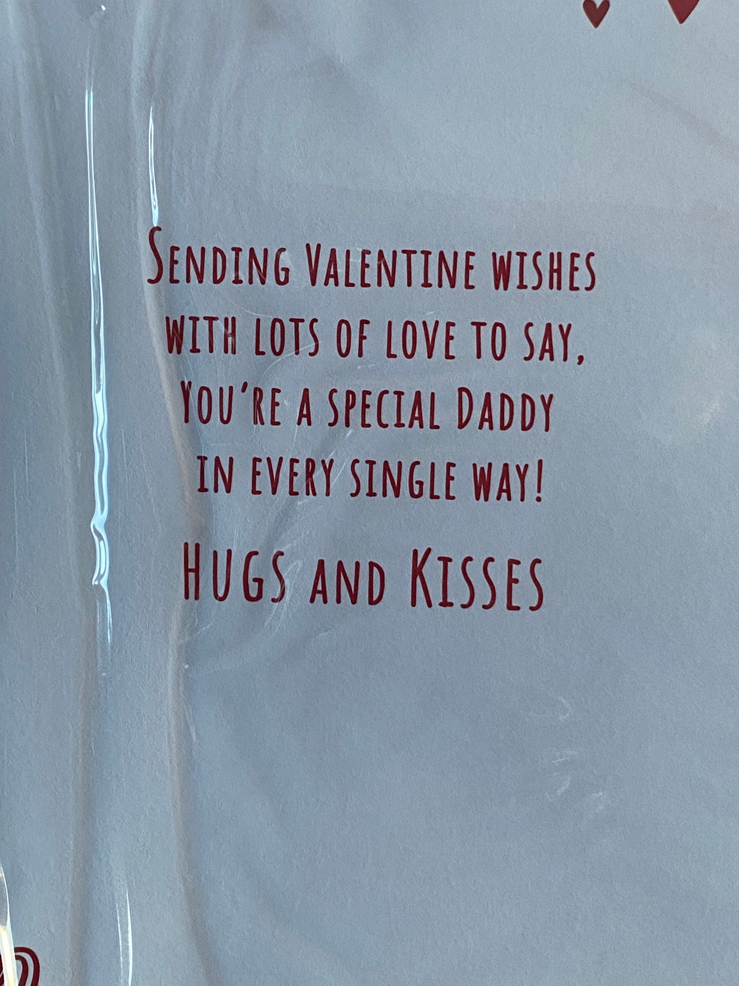 To A Very Special Daddy With Love You're So Sweet! Hugs & Kisses Happy Valentine's Day Valentines Day Card Teddy/Red+Gold Hearts/Words 3D/Foil Detail(PRELUDE47549)