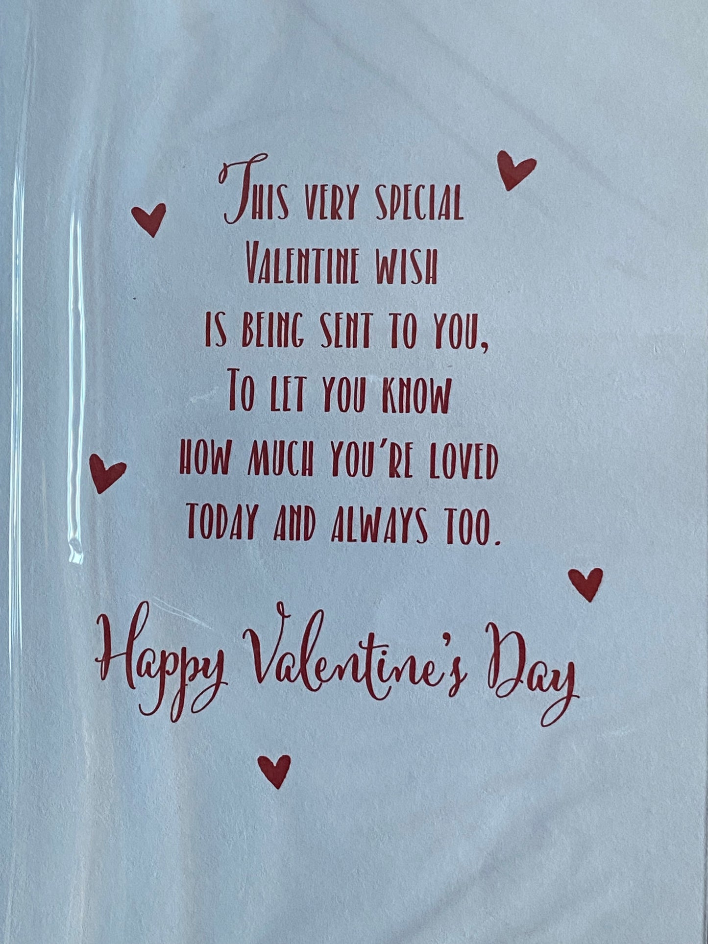 Valentine Wishes To A Lovely Mum Sending Hugs & Kisses Today & Always Valentine's Day Valentines Day Card Teddy Holding Red Present/Hearts/Words 3D/Foil Detail(PRELUDE45313)