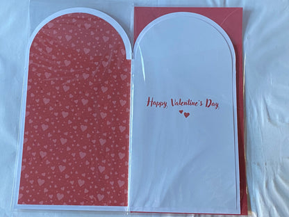 To My Husband On Valentine's Day Valentines Day Card Red-Gold Glasses/Heart 3D/Foil Detail(PRELUDE50290)