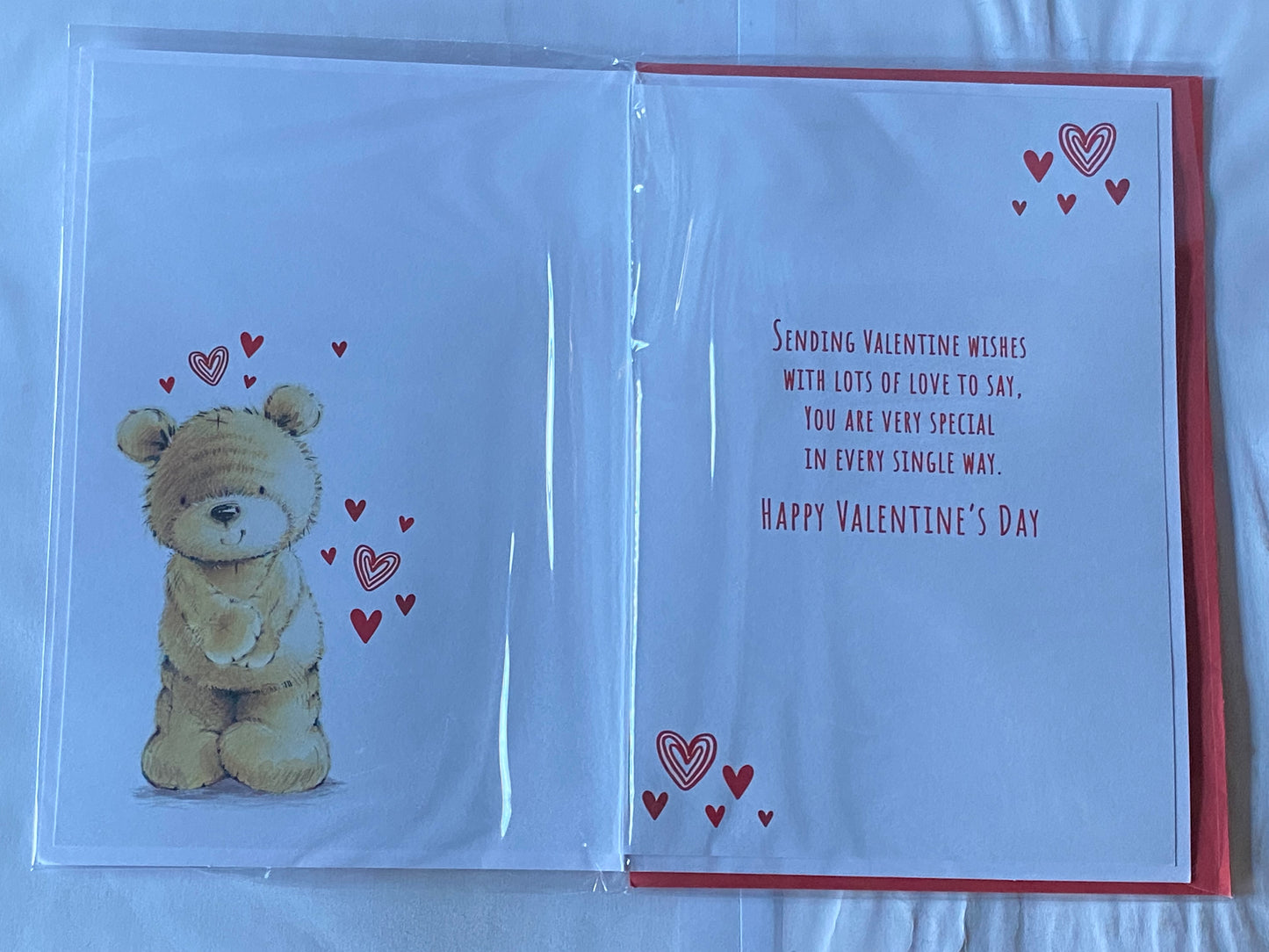 To A Special Granddaughter With Love You're So Sweet! Hugs & Kisses Happy Valentine's Day Valentines Day Card Teddy/Red+Gold Hearts/Words 3D/Foil Detail(PRELUDE47549)