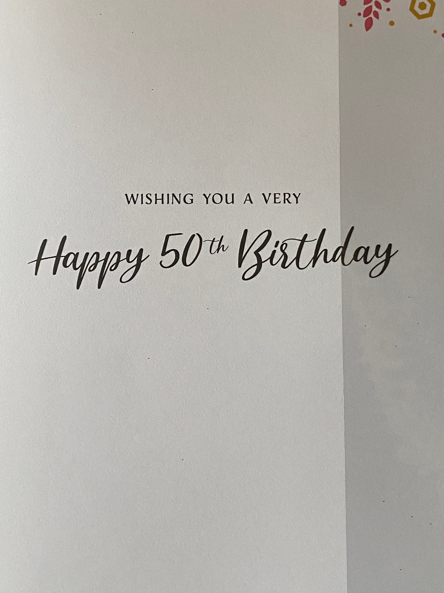 To A Lovely Mum On Your 50th Birthday Card Age 50 50th Fifty Pink/Silver/Gold Words/Stars Glitter/Foil Detail(REGALC80774)