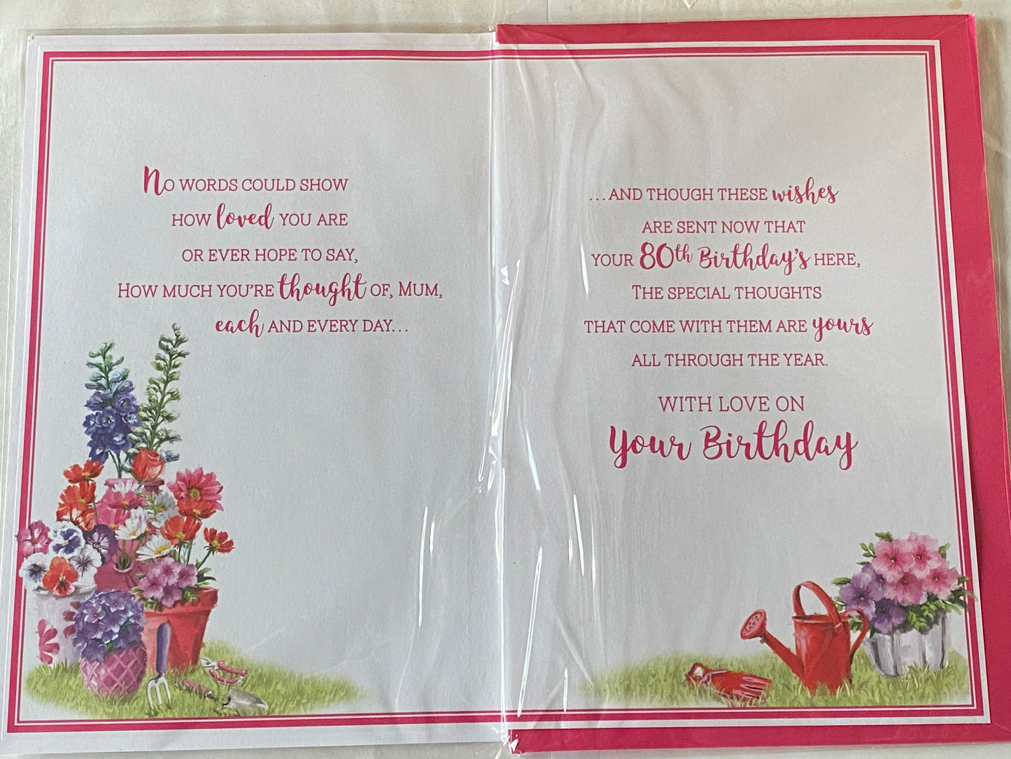 80th Birthday Wishes To A Wonderful Mum Birthday Card Age 80 Eighty Garden Bench/Flowers 3D/Glitter/Foil Detail(PRELUDE44068)