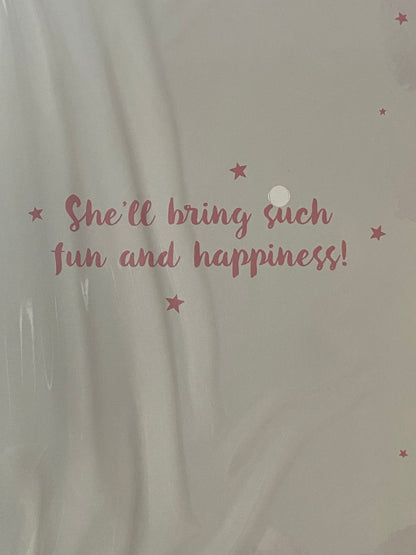 On The Birth Of Our Great-Granddaughter With Love Baby Girl New Baby Born Birth Card From The Great-Grandparents Multi Pictures/Gold Words(PH50280B)