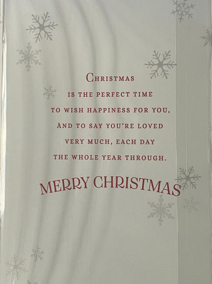 To A Very Special Granddaughter At Christmastime Christmas Card Teddy Basket Flowers/Red Words(PH46999B)