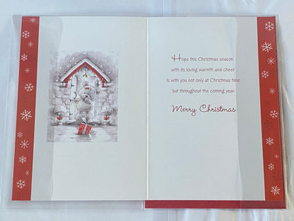 Just For You Nan Christmas Card Grey Teddy/Doorway/Red Present(SSX38A)