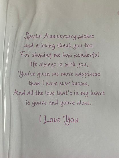 With All My Love To My Special Husband On Our Silver Anniversary Happy Ever After 25th Wedding Anniversary Card White/Purple/Silver Hearts 3D/Glitter/Foil Detail(PRELUDE35827)