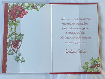 To A Special Nan Christmas Wishes Christmas Card Traditional Flower/Heart(SXC50-692B)