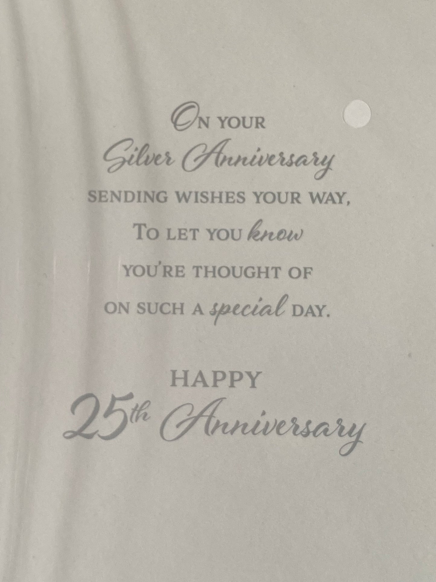 Congratulations On Your Silver Anniversary 25th Wedding Anniversary Card Silver Heart/Pink Champagne/Flute Foil Detail(PH48409A)