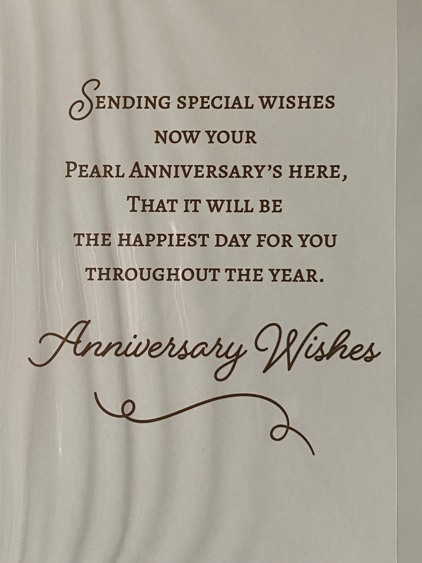 Congratulations On Your Pearl Anniversary 30th Wedding Anniversary Card Champagne/Flutes/Flowers Foil Detail(NC-VA246E)